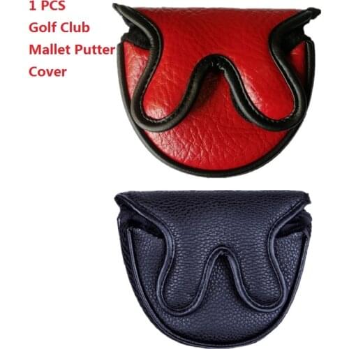 Magic Clasp Golf Club Mallet Putter Head Cover Protector Semicircle PU Leather Water-proof Headcover Outdoor Sport Accessories