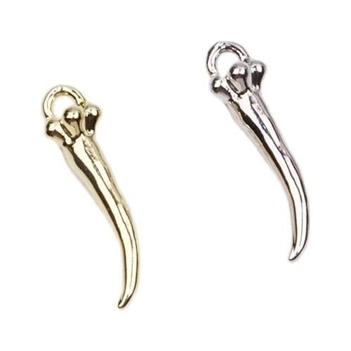 Eruifa 20pcs 20mm Popular Long Peper Zinc Alloy Jewelry DIY Charms Pendant Women Girl Necklace, Earring Bracelet 2 Colors