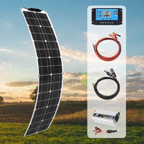50W12V Flexible Solar Panel Monocrystalline 110V 220V Solar Panel system For Boat Car Motorhome Yacht 12v Battery Charger (50)