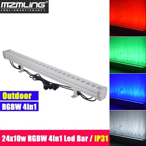 24x10w RGBW 4In1 Led Bar IP31 Wall Wash Light DMX512 Washer /Flood Light DJ /Bar /Party /Show /Stage Light