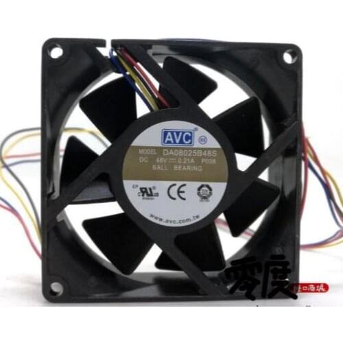 AVC 8cm 8025 48V 0.21A DA08025B48S four-wire switch server chassis fan