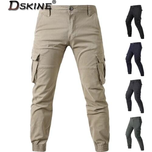 Men Casual Trousers Cargo Pants Lightweight Tactical Men Autumn Trousers Fashion Multi-Pocket Cotton High Quality Overalls Men