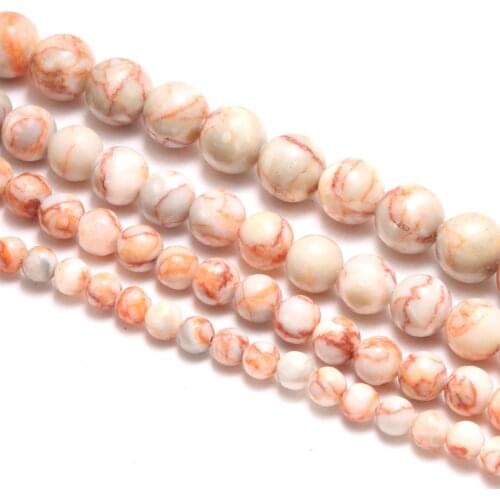 Natural Red Network Stone Beads 4/6/8/10/12mm 15inches DIY Round Loose Stone Bead for Jewellery Bracelet Making Factory Price