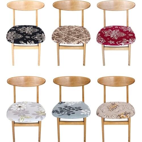 Printed Stretch Chair Cover with Elastic Band Kitchen Dining Chair Seat Case Slipcovers Dropshipping Chair Covers