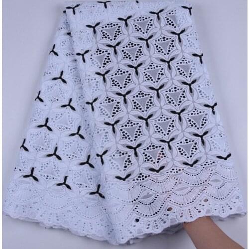 Pure Cotton African Lace Fabric 2019 High Quality Lace Embroidered Swiss Voile Lace In Switzerland Swiss Cotton Voile Lace S1701