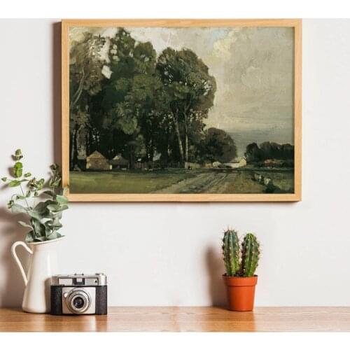 Countryside Nature Landscape Oil Painting Canvas Prints Farmhouse Wall Art Pictures Rural Scenery Poster Living Room Home Decor