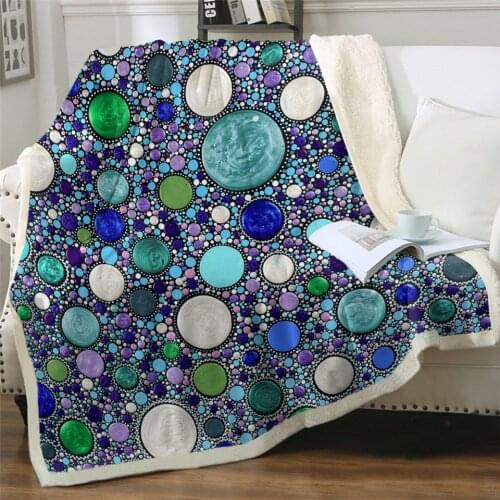 Water by Amy Diener Throw Blanket for Bed Mandala Sherpa Blanket Dots Art Soft Plush Bedspreads Swirl Mantas Fashion Blanket