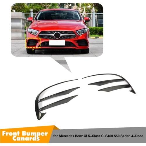 For Benz W218 Front Lip Splitters fog lamp cover for Mercedes-Benz CLS Class Sport 6pcs CLS Class cls400 cls550 2018-2019