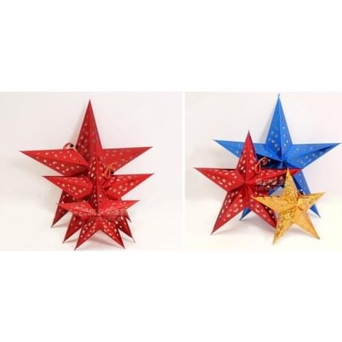 For decoration laser three-dimensional five-pointed star ceiling hangings christmas tree Accessories Series paper pentastar