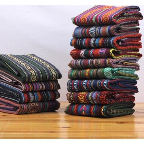 50x150cm Ethnic Style Cotton Linen Retro Bohemia fabric DIY Handmade Textile Sewing Patchwork For Bags Clothes Sofa Table cloth