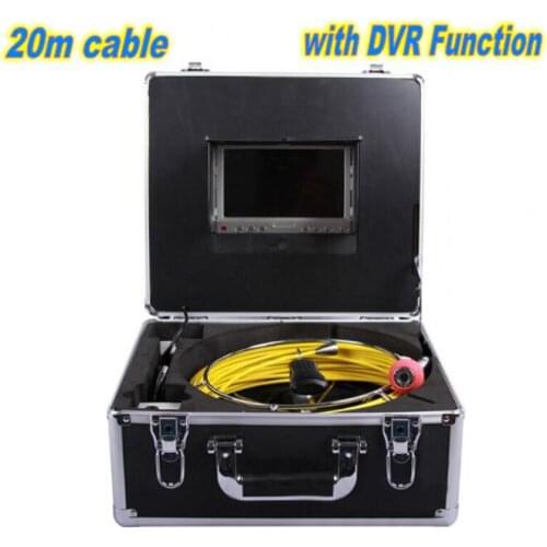 7" LCD 20M/65FT Cable 12Led Underwater Duct Cleaning Tube Pipe Inspection Camera Drain Waterproof Pipe Sewer Camera CMOS 1000TV