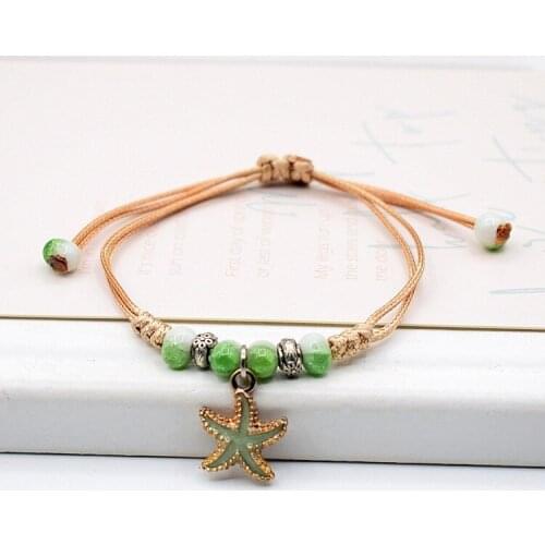 1PC Ceramic Oil Dripping Bracelet Small And Fresh Knitting Hand String