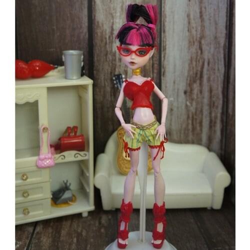 Red Fashion Doll Clothes Set for Monster High Doll Outfits Red Short Top & Shorts For Monster Demon Dolls DIY Toys For Children