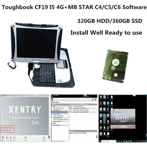 2021 Hot For Panasonic Toughbook CF19 CF-19 I5 4G with Newest V2021.03 Xentry Software For MB STAR C4/C5/C6 Auto Diagnostic tool