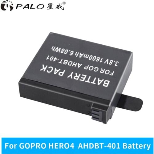 New 1pcs 1600mAh AHDBT-401 For Gopro Hero 4 rechargeable Batteries Go Pro Hero4 bateria AHDBT 401 Action camera Accessories
