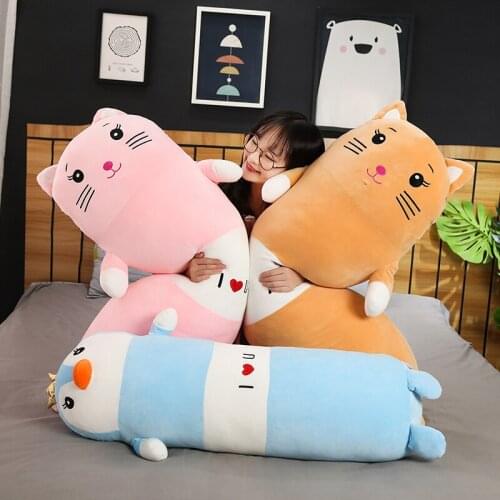 90cm New Cartoon Animal long pillow soft animal stuffed cushion doll creative Kawaii gift for child girl High quality flexible