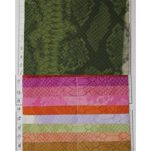 New Pakistan sheep artificial leather Snake Print PU leather artificial leather fabric material