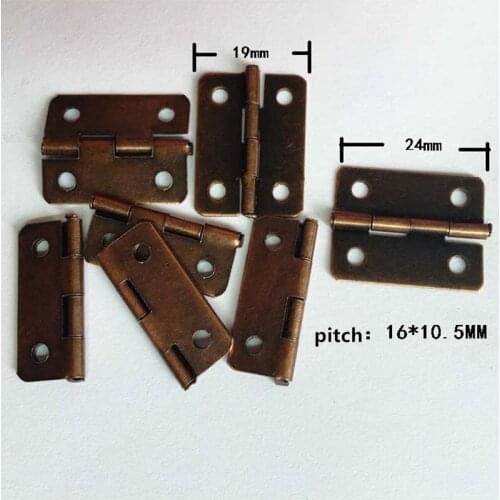Bulk Bronze Tone Metal Cabinet Door Luggage Hinge,4 Holes Decor,Furniture Decoration,Antique Vintage Old Style,24*19mm,200Pcs