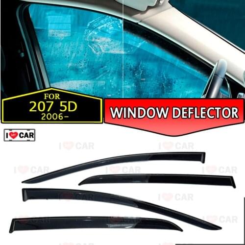 Window deflectors for Peugeot 207 5D 2006- car window deflector wind guard vent sun rain visor cover car styling
