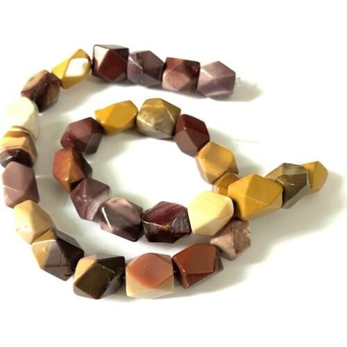 Wholesale 1string of 15“ Natural Mookaite Faceted Nugget Beads 10-14mm Mookite Stone Loose Beads for Jewelry DIY