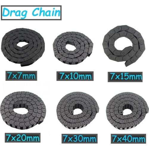 1 Meter Cable Drag Chain Wire Carrier with End Connectors Transmission Drag Chain For CNC Router Machine Tools 3D Printer Parts