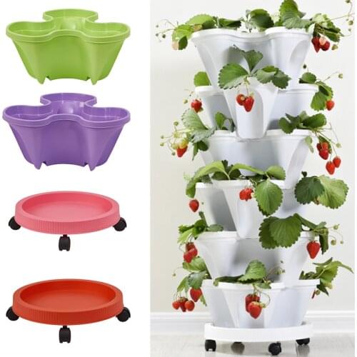 Plastic Stackable Vertical Flower Plant Pot Seedling Holder Garden Planter Decor Suitable for growing strawberry, herbs, flowers