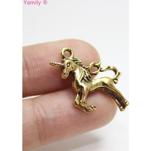 20pcs/ Unicorn Charm 24x21mm Antique silver gold tone 3d unicorn Charms pendant