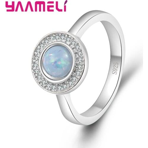 Simple Style Classic Round Wedding Jewelry Ring For Women 925 Sterling Silver Accessories Pretty Gift For Wife/Lover