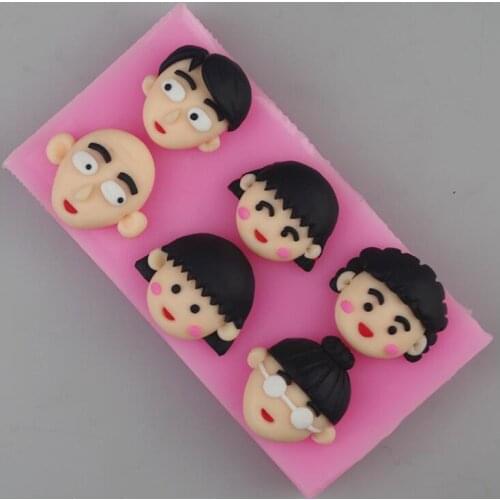 Sale Eco-friendly The New Character Maruko Family Portrait Handmade Chocolate Mold Cake Decorating Tools Food Grade Liquid