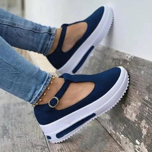 New Women Sandals Summer 2021 Platform Women Shoes Wedges Thick Bottom Casual Sandals Buckle Strap Solid Footwear Female Sandals