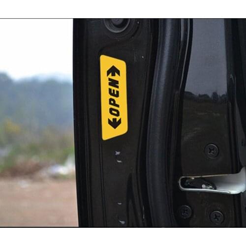 4Pcs Car Door Opening Reflective Sticker Safety Warning Sticker Auto Accessories Reflective Material Warning Tape For Car Safety