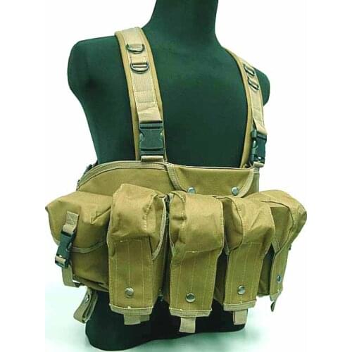 Military Tactical Camouflage Vest Airsoft Ammo Chest Rig AK 47 Magazine Carrier Combat