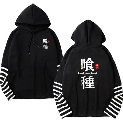 Tokyo Ghoul Winter fleece Hoodie thick Patchwork Pullover Kaneki Ken anime cosplay costume Hoody Sweatshirt streetwear tops