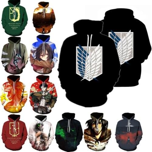 Attack On Titan Hoodie Cosplay Japanese Anime Printing Pullover Teen Unisex Male Sweatshirts Long Sleeve Hip Hop Couple Clothes