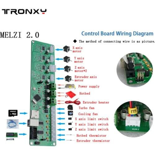 Tronxy 3D printer Mainboard Melzi 2.0 PCB card ATMEGA 1284P P802M control board X3A motherboard XY-100 controller Main Board