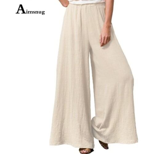 Vintage 2021 Plus size 4xl 5xl Cotton Linen Pants Womens Summer Trousers Casual Loose Pantalon Solid Female Wide Leg Pants