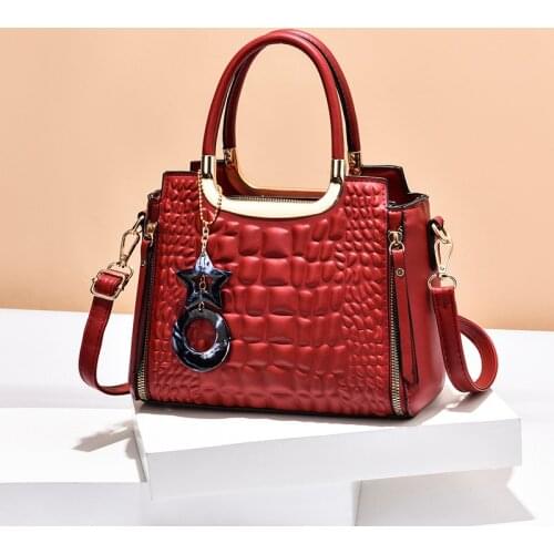 High-Quality Womens Bags European Embossed Stone Pattern Handbags Popular Underarm Bags Luxury Lady Shoulder Messenger Bags