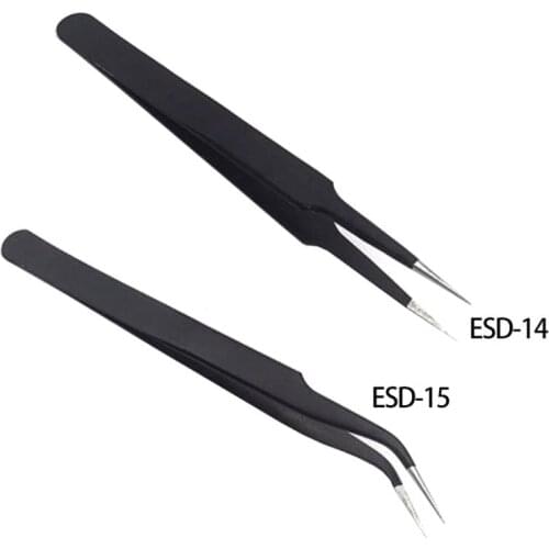Carbon Steel High Precision Black Handicraft Clamp Plier Curved Tweezer DIY Nipper ESD-15/ESD-14