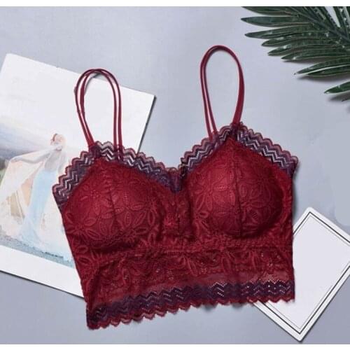 Women Fitness Yoga Sports Bra Padded Push Up Bra Female Lace Crop Top Yoga Gym Shirts Sport Brassiere Vest Seamless Underwear