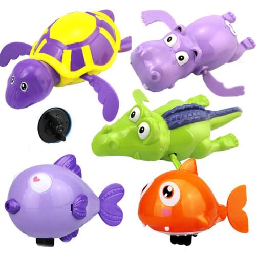 1pcs Newborn Cute Cartoon Animal Tortoise Baby Bath Toy Infant Swim Turtle Chain Clockwork Classic Toys Kid Educational Toys