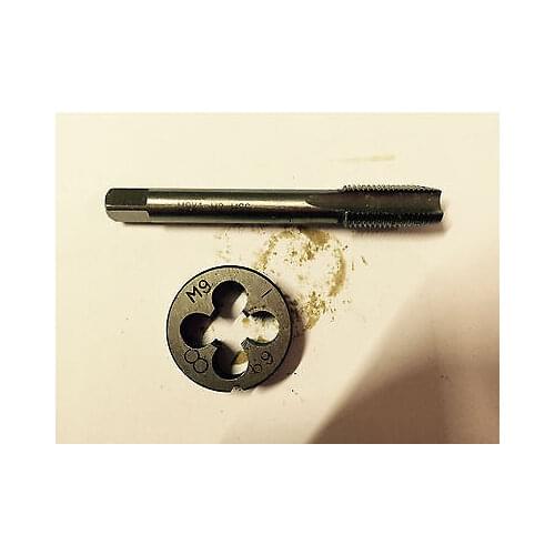 1pc HSS Machine M9 X 1mm Plug Tap and 1pc M9 X 1mm Die Threading Tool