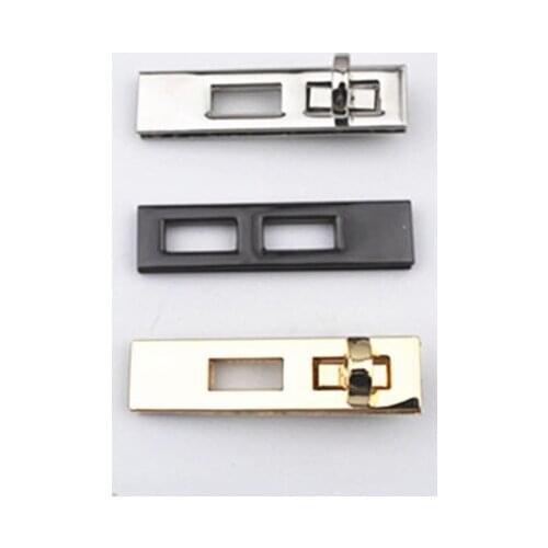 1pcs Metal Turn Lock Rectangle Fashion Durable Switch Lock Closure Parts for DIY Handbag Shoulder Bag Purse Hardware Accessories