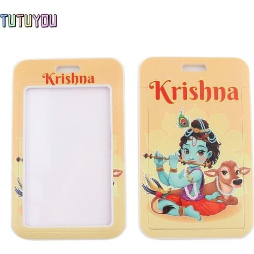 1pc PC2574 Cow Character Creative Lanyard Card Holder Student Hanging Neck Mobile Phone Lanyard Badge Subway Access Card Holder