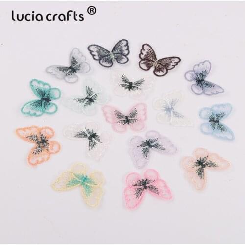 10/12pcs 4x3cm Embroidery Lace Butterfly Patch Multi-Color Sew On Polyester DIY Cloth Bag Patch L0901
