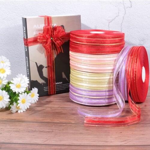 2cm*5m Phnom Penh Chiffon Ribbon with Translucent Gift Wrapping Hair Bows Wedding Party Decor Handmade DIY Christmas Ribbons