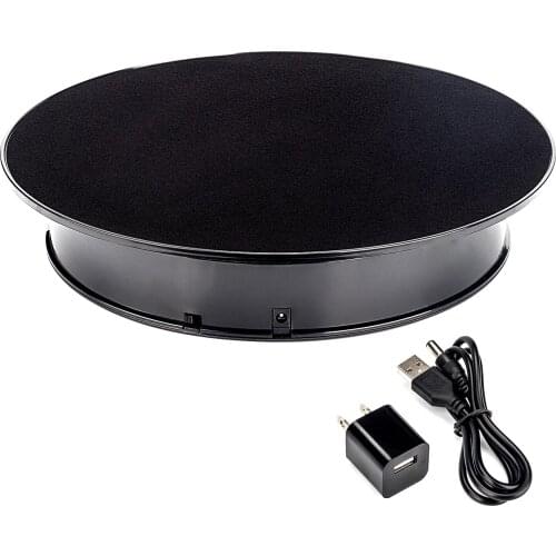 30cm black velvet top electric rotating display turntable, jewelry display stand party cake video photography display stand