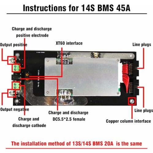 48V 21700 Battery Holder 13s 14s 20A 45A BMS 48v Battery Pack Lithium Balancer Battery Case diy 21700 Storage Box Power Wall