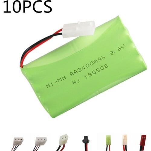 2400mah 9.6v Rechargeable Battery For Rc toys Car Tanks Trains Robot Gun Ni-MH AA 700mah 9.6v Battery pack 10pcs for rc boats
