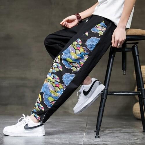 Chinese Style Harem Pants Men Joggers Sweatpants Japanese Streetwear Men Pants Kimono Trousers Work Mens Pants 2021 M-5Xl KK3394