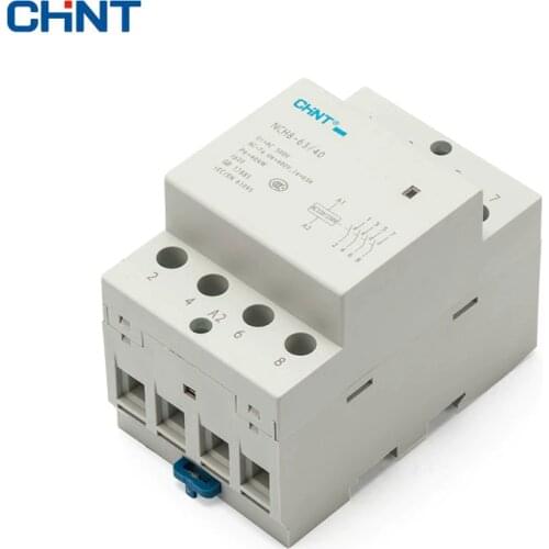 CHINT Household Small Single - Phase AC Contactor NCH8-63/40 220V Guide Type Four Normally Open 4P 63A